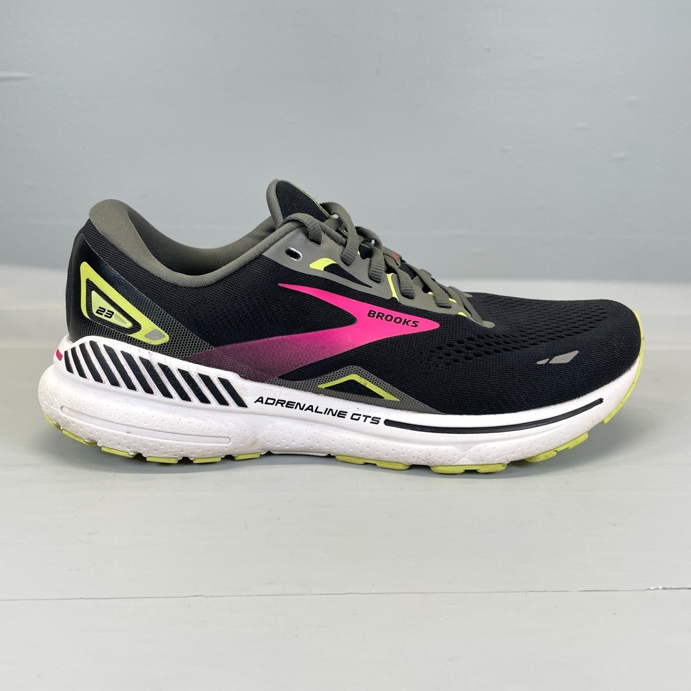 Brooks Adrenaline GTS 23 Running Shoes Womens Size 11 D Wide Black Mesh Sneakers